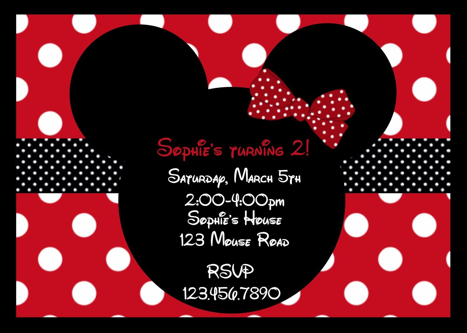 Minnie Mouse Birthday Invitations â Crafthubs